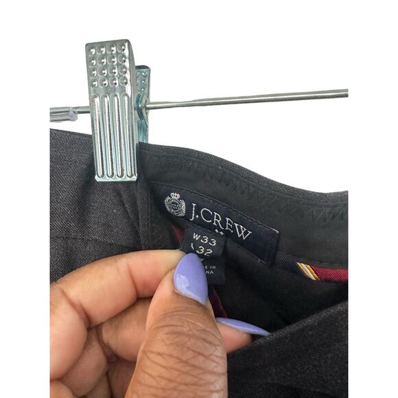 J.Crew Men's Charcoal‎ Gray Work Bedford Straight Leg Dress Pants Size 33 x 32 - Picture 2 of 10